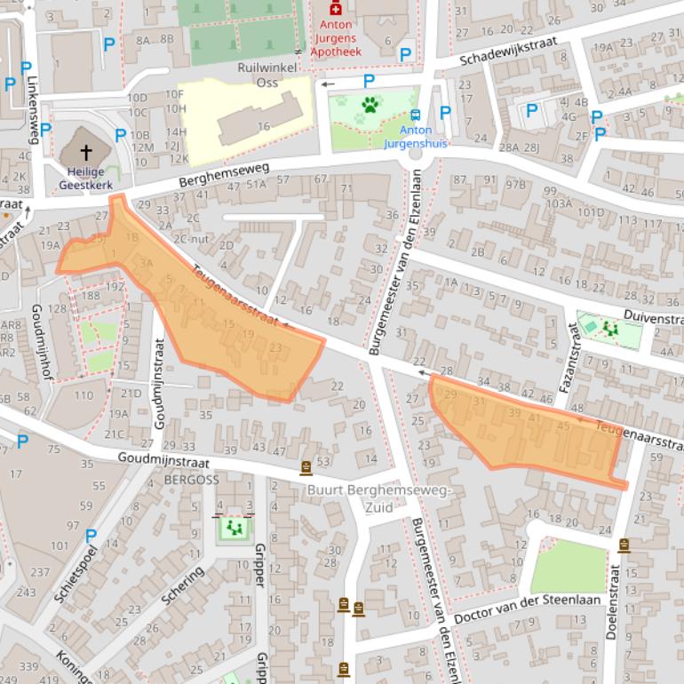 Kaart van postcodegebied 5348JA.