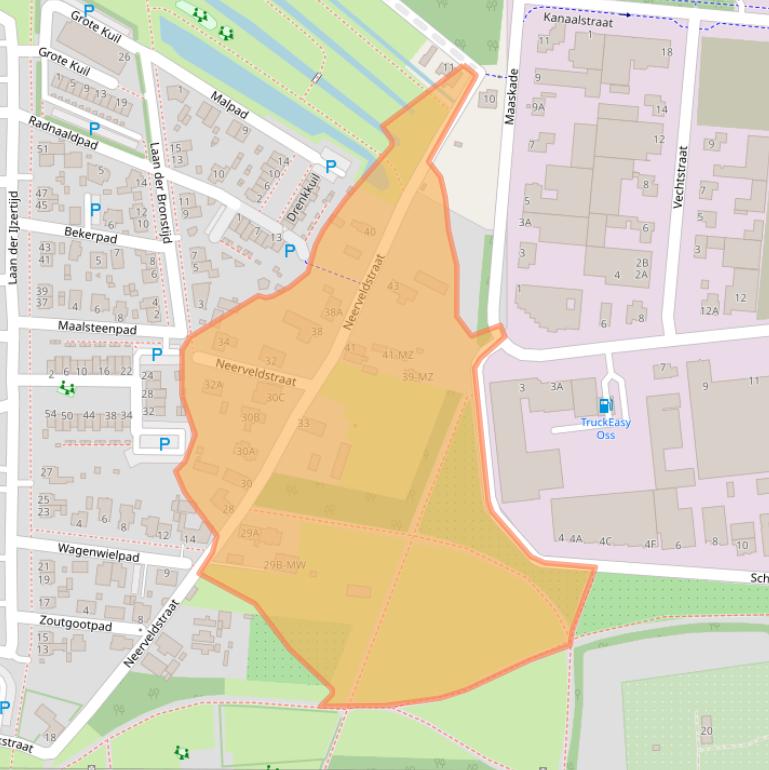 Kaart van postcodegebied 5348LB.