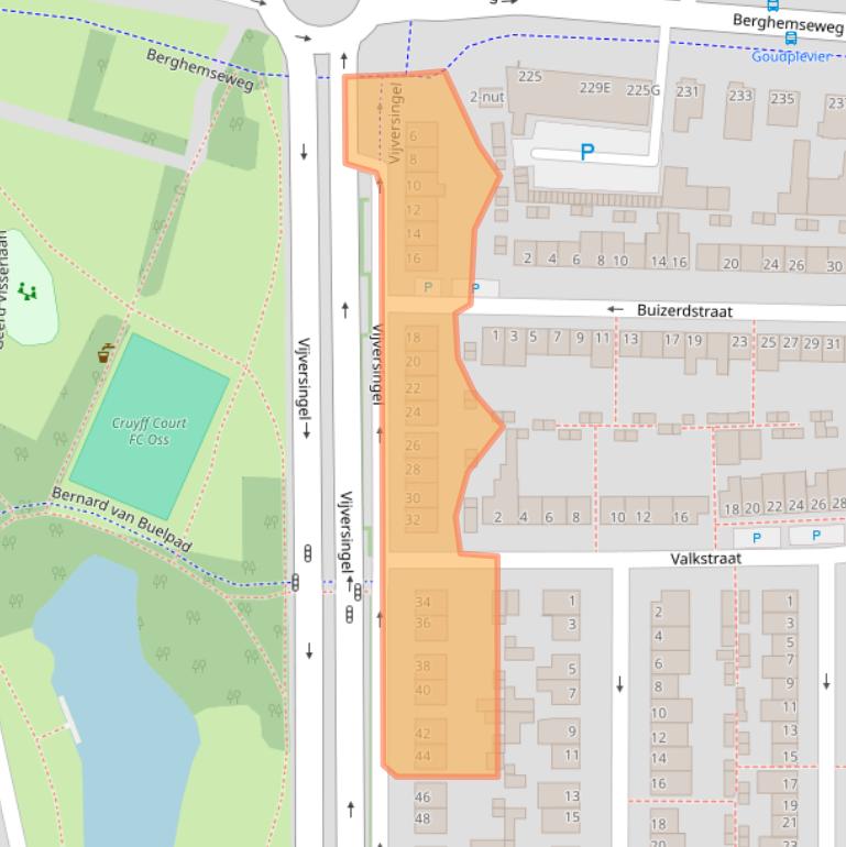 Kaart van postcodegebied 5348XJ.