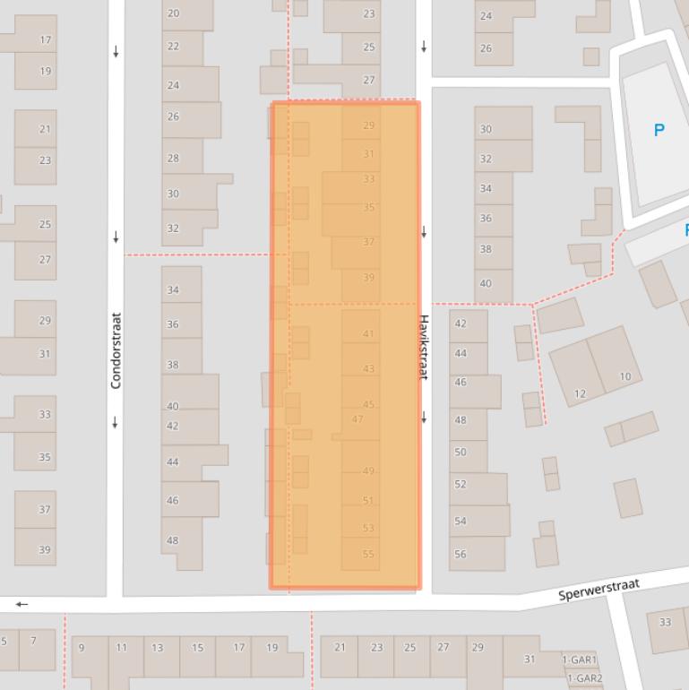 Kaart van postcodegebied 5348XW.