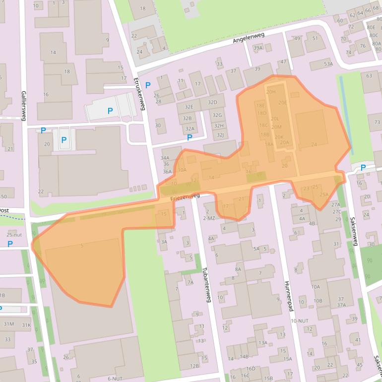 Kaart van postcodegebied 5349AW.
