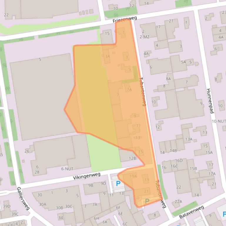 Kaart van postcodegebied 5349BE.