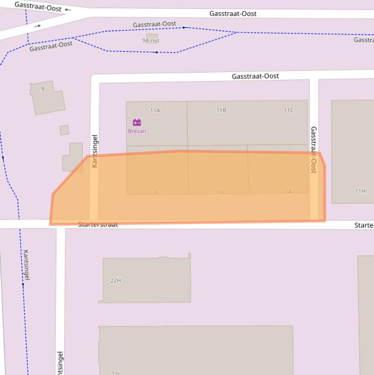 Kaart van postcodegebied 5349CB.