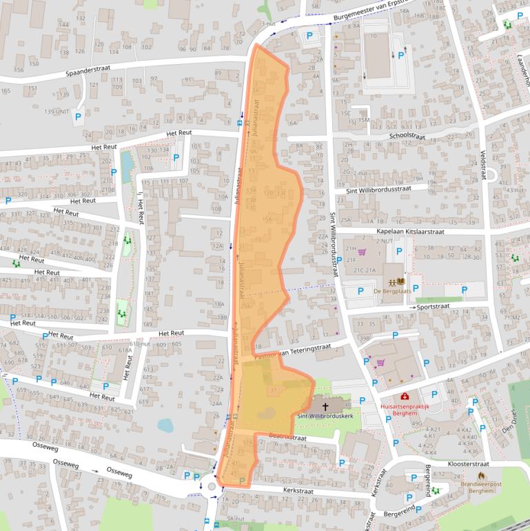 Kaart van postcodegebied 5351AL.