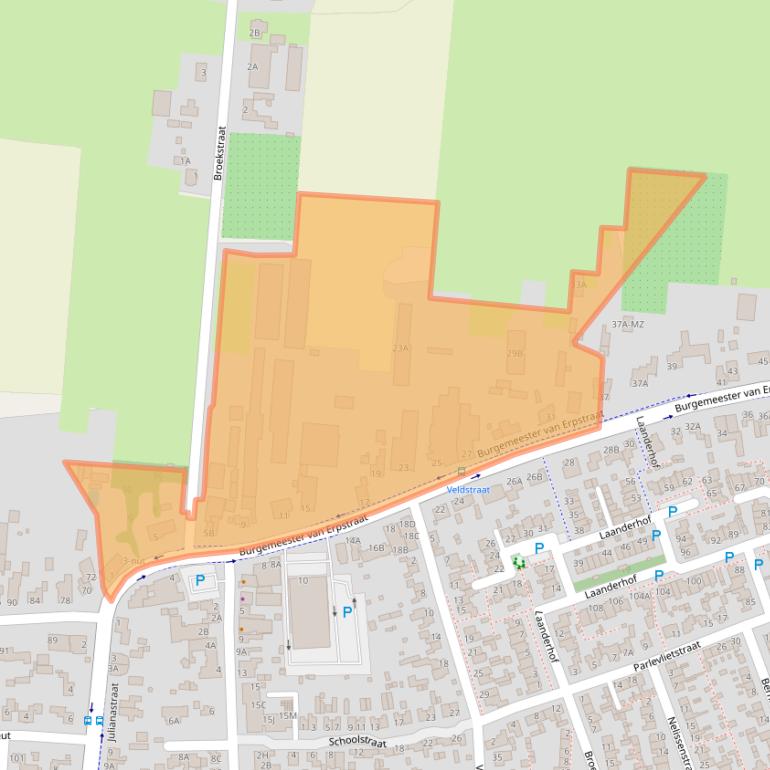Kaart van postcodegebied 5351AR.