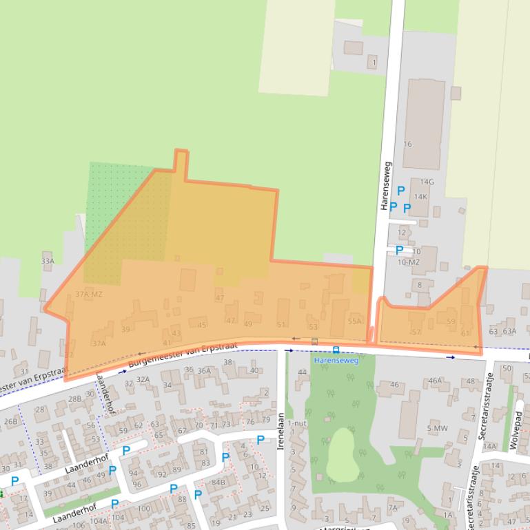 Kaart van postcodegebied 5351AS.