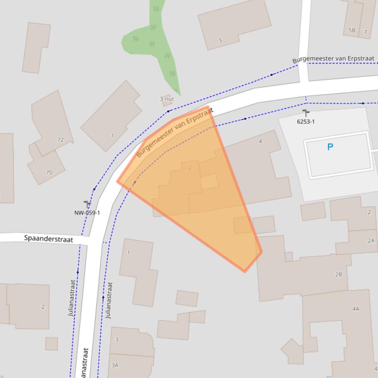 Kaart van postcodegebied 5351AV.