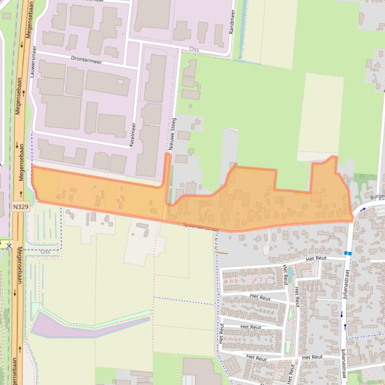 Kaart van postcodegebied 5351BD.