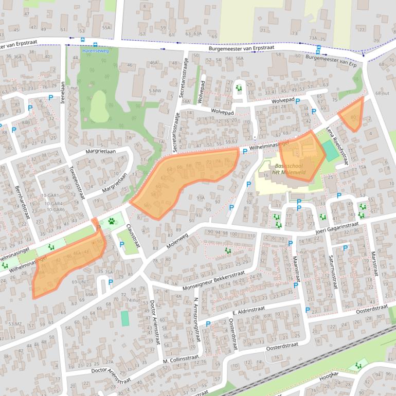 Kaart van postcodegebied 5351CC.