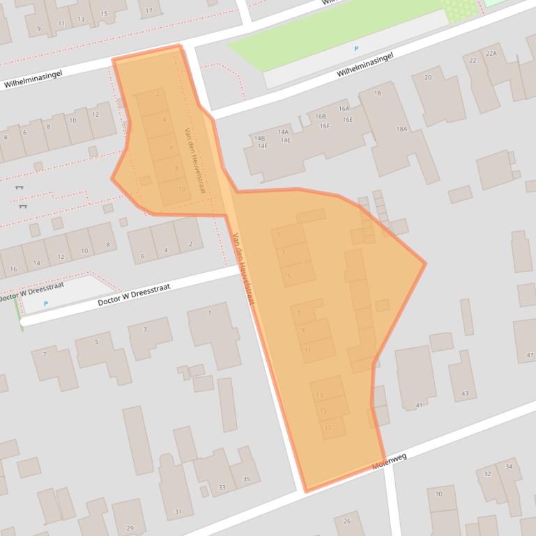 Kaart van postcodegebied 5351CG.