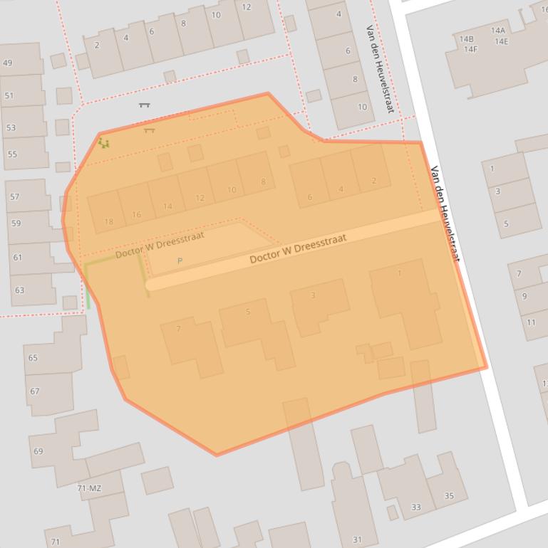 Kaart van postcodegebied 5351CH.