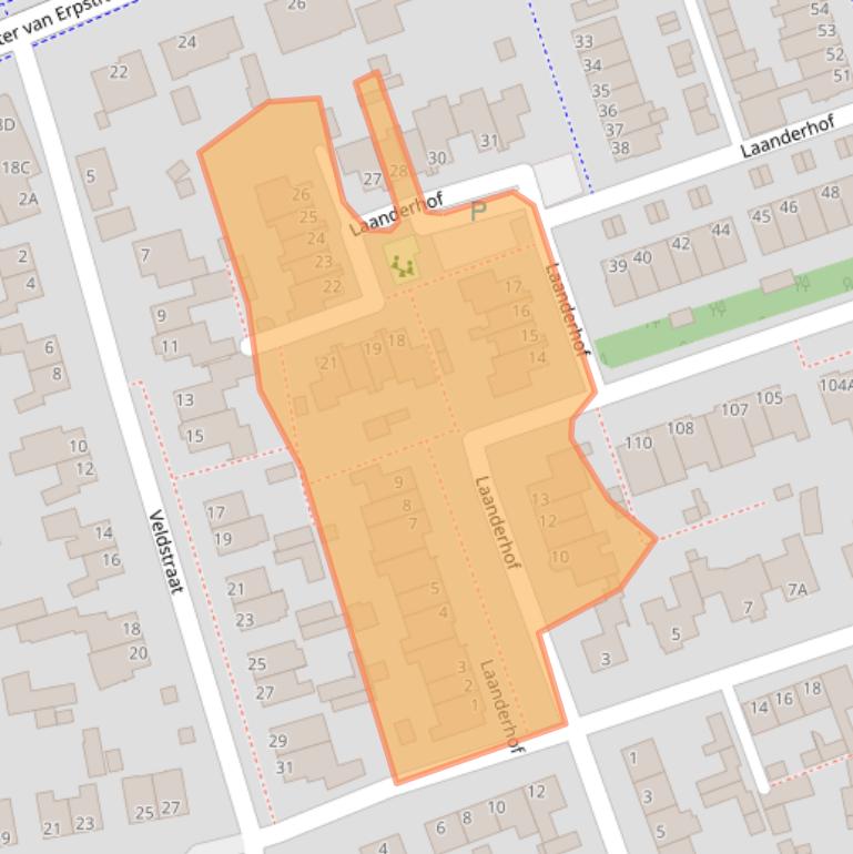 Kaart van postcodegebied 5351CM.