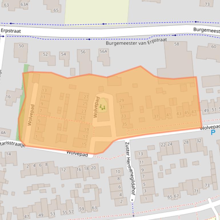 Kaart van postcodegebied 5351CV.