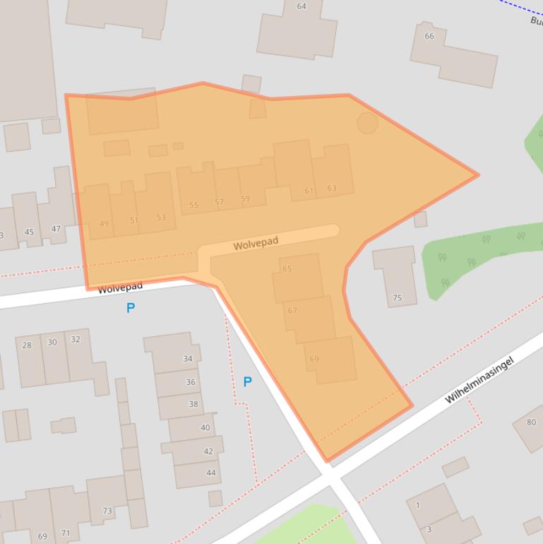 Kaart van postcodegebied 5351CW.