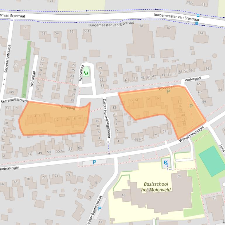 Kaart van postcodegebied 5351CX.
