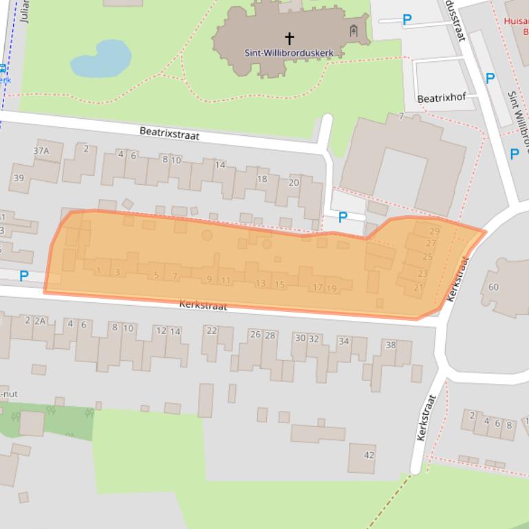 Kaart van postcodegebied 5351EA.