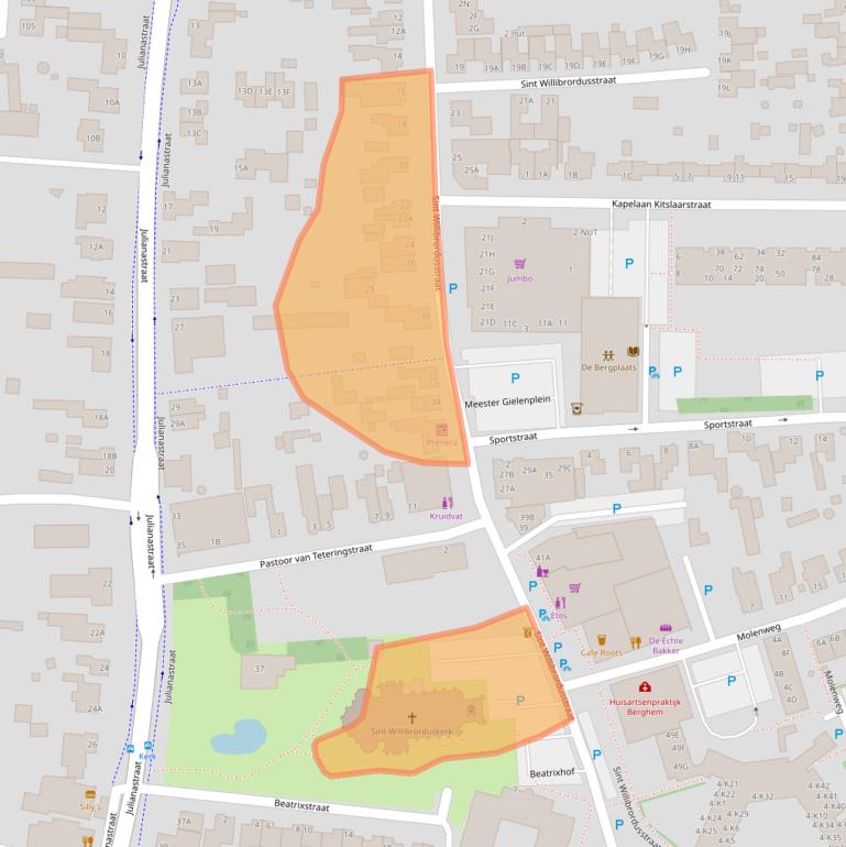 Kaart van postcodegebied 5351EJ.
