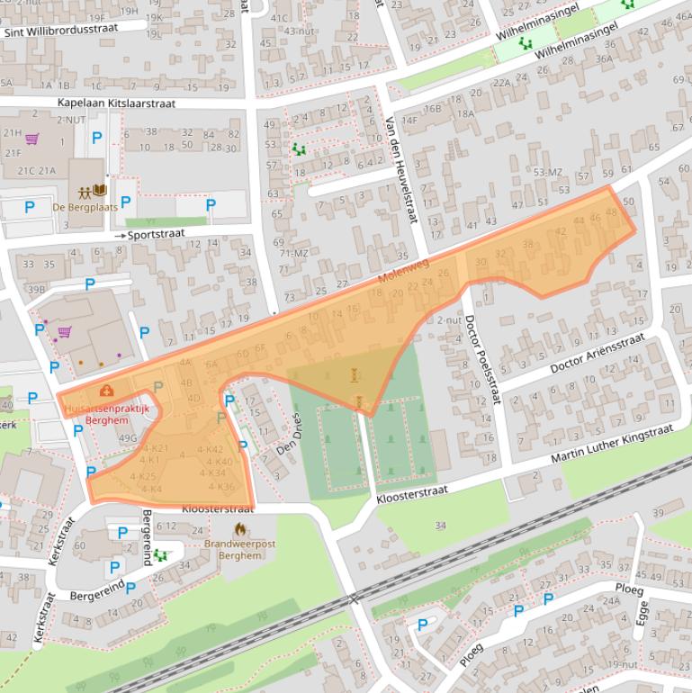 Kaart van postcodegebied 5351EV.