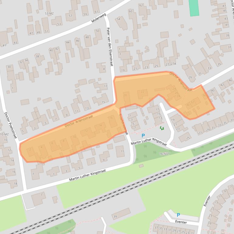 Kaart van postcodegebied 5351GD.