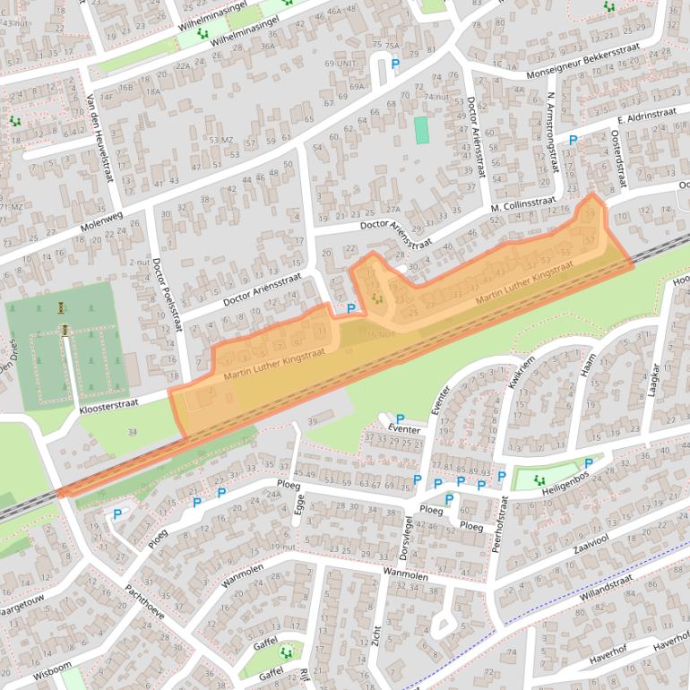 Kaart van postcodegebied 5351GG.