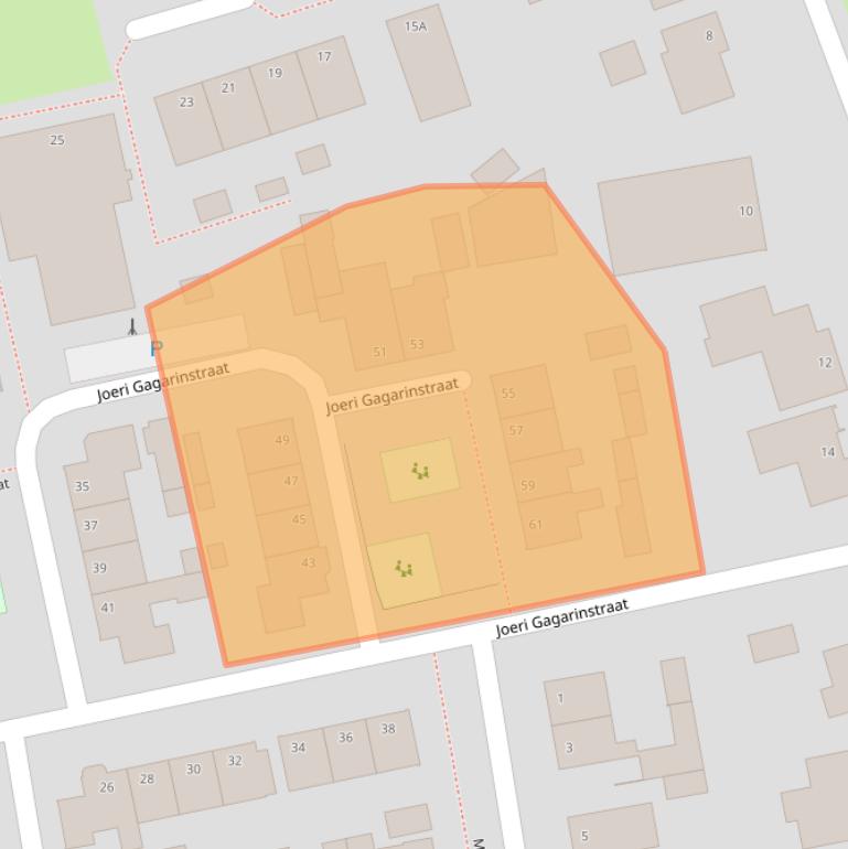 Kaart van postcodegebied 5351HB.