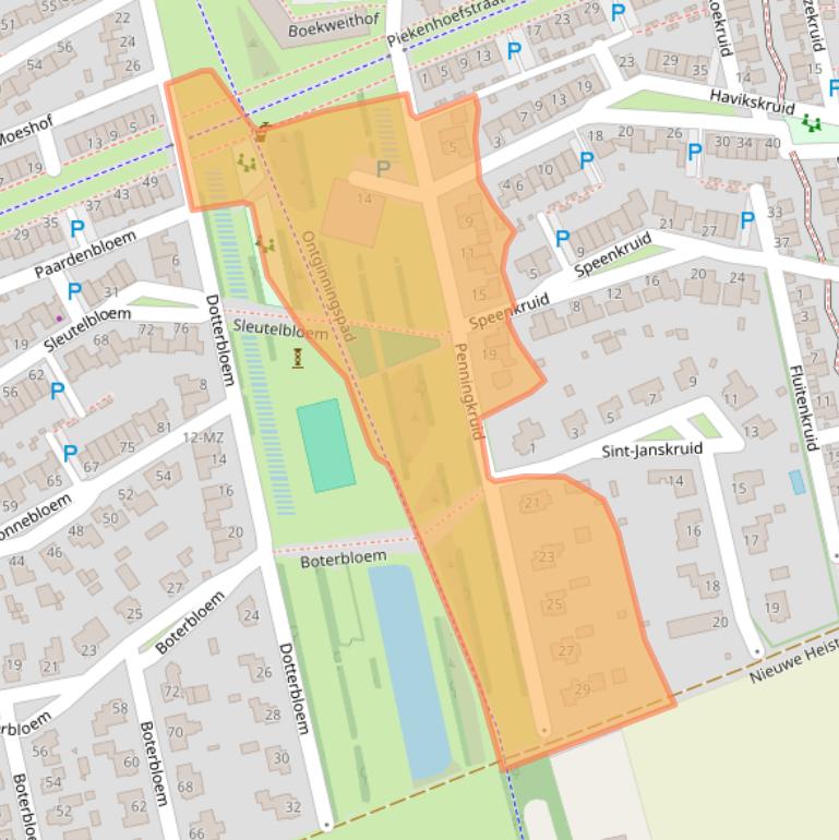 Kaart van postcodegebied 5351KA.