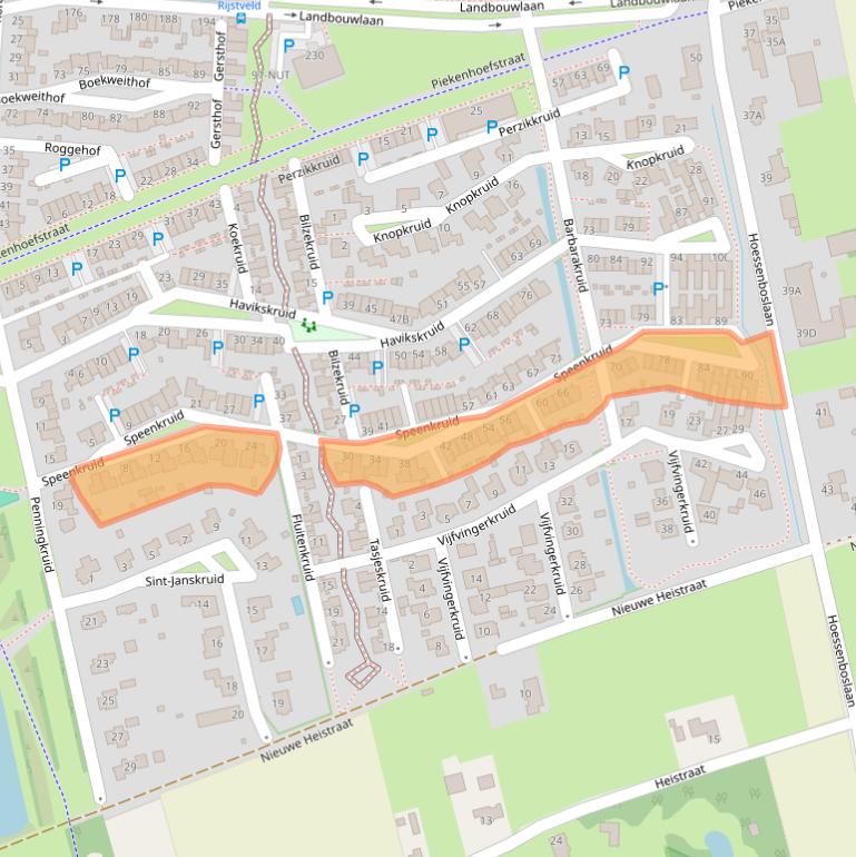 Kaart van postcodegebied 5351KD.