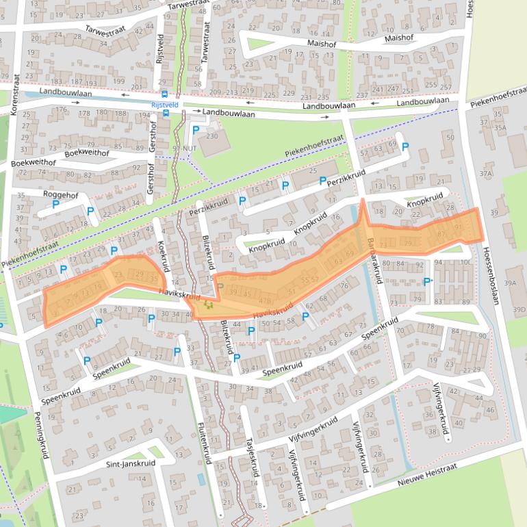 Kaart van postcodegebied 5351KE.