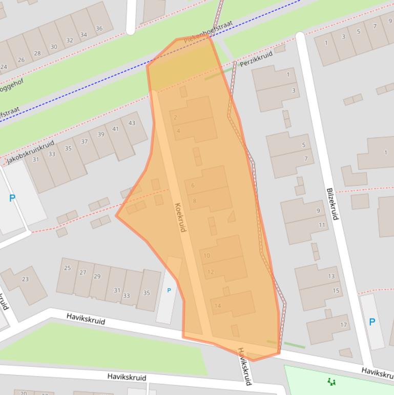 Kaart van postcodegebied 5351KJ.