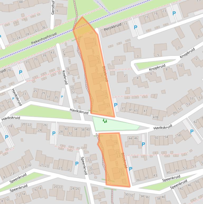 Kaart van postcodegebied 5351KM.