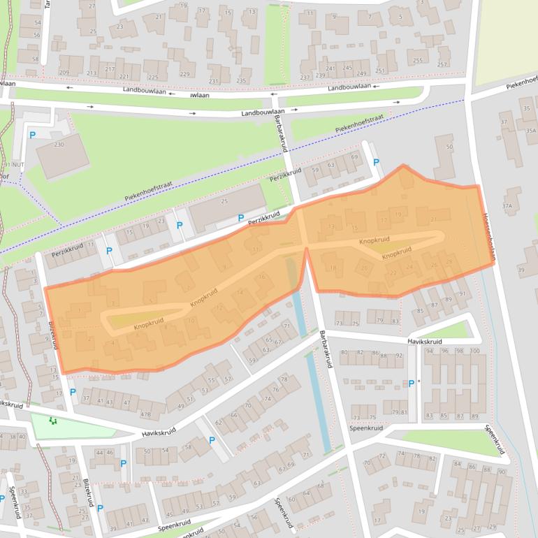 Kaart van postcodegebied 5351KP.