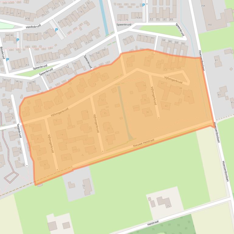 Kaart van postcodegebied 5351KR.