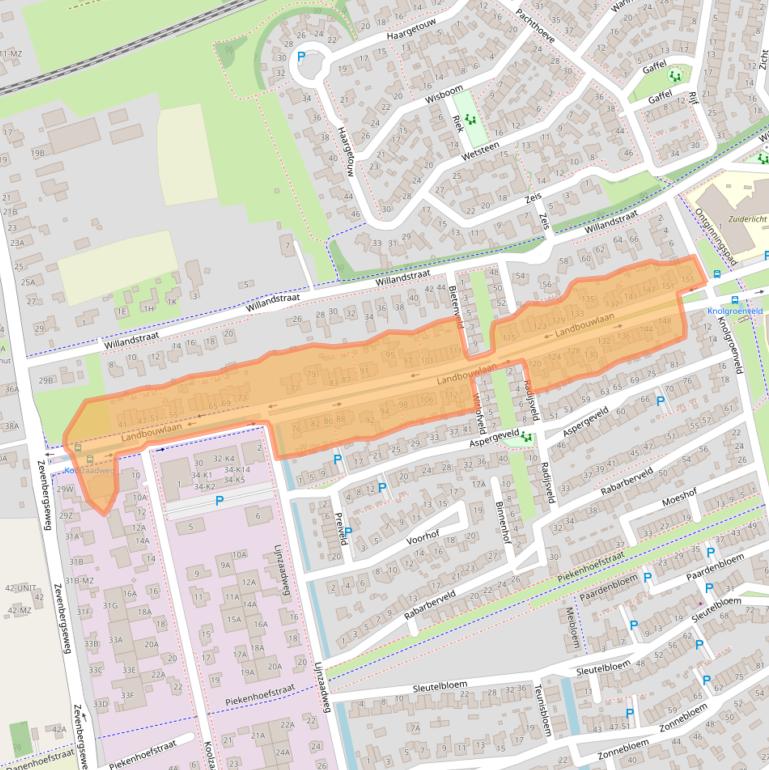 Kaart van postcodegebied 5351LA.