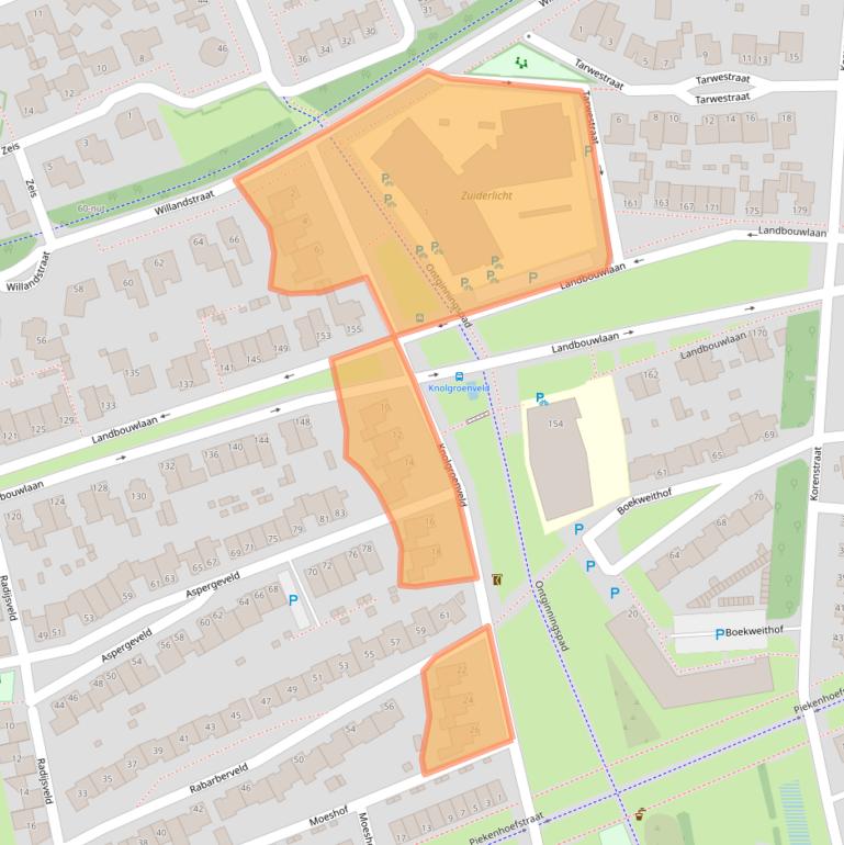 Kaart van postcodegebied 5351LB.