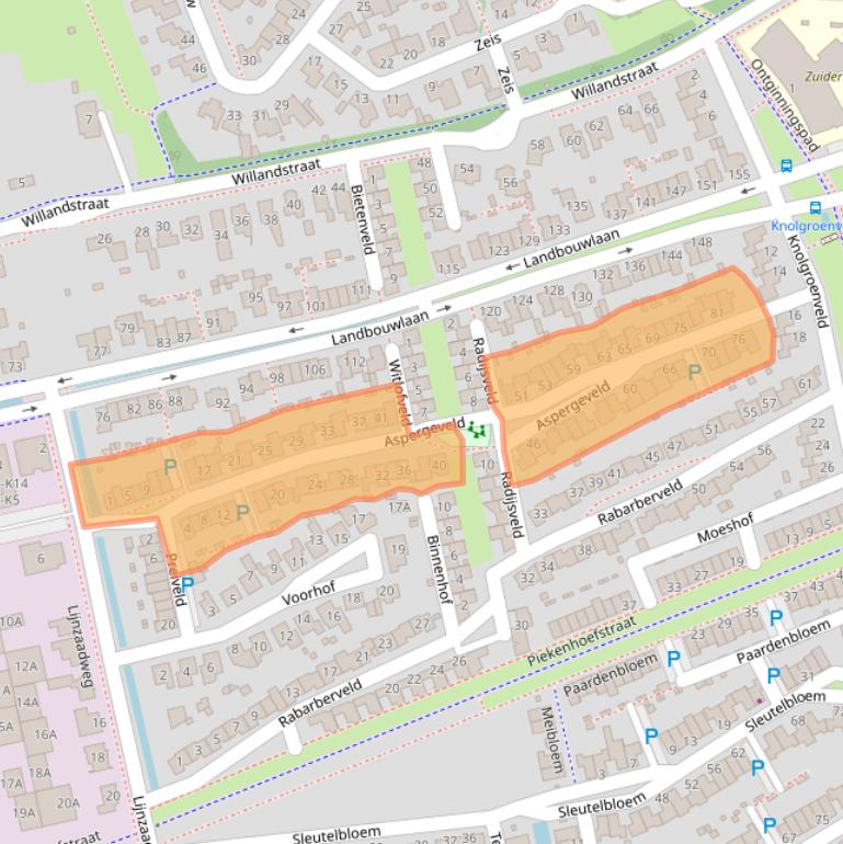 Kaart van postcodegebied 5351LE.
