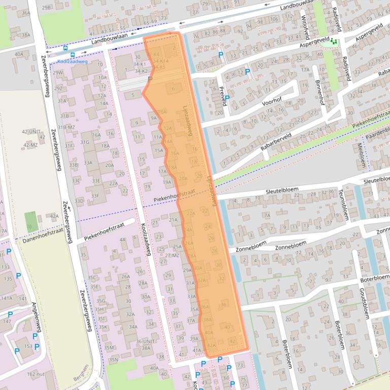 Kaart van postcodegebied 5351LN.