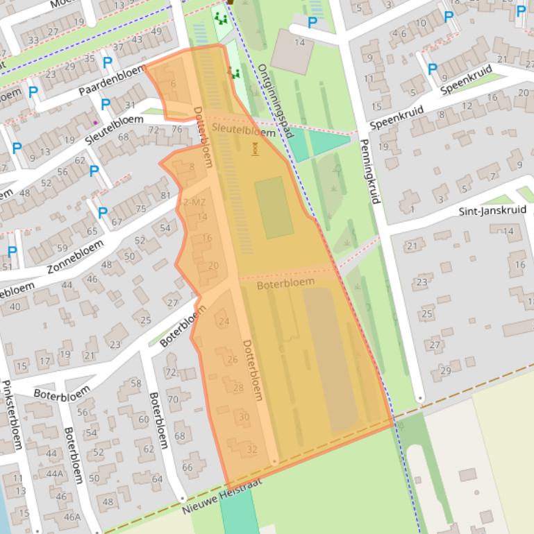 Kaart van postcodegebied 5351MB.