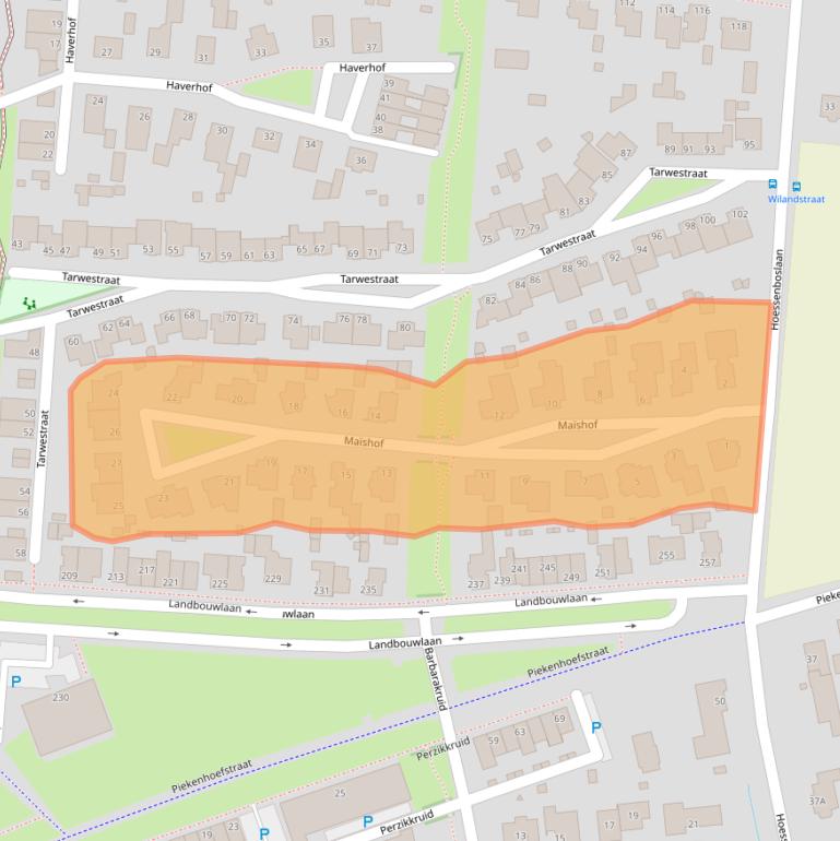 Kaart van postcodegebied 5351MJ.