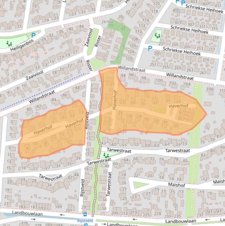 Kaart van postcodegebied 5351ML.