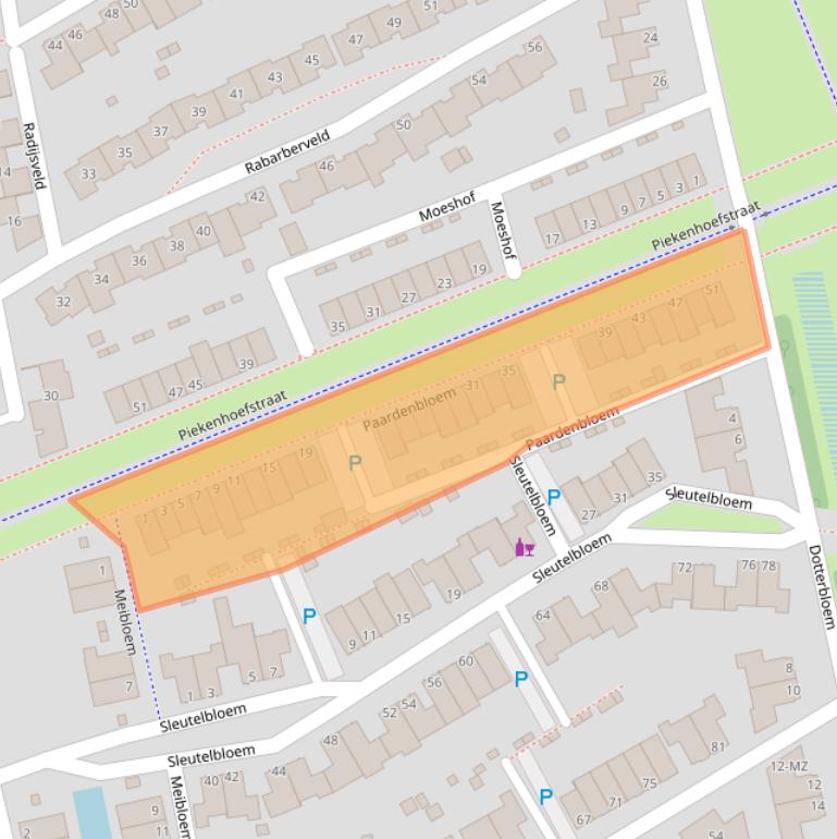 Kaart van postcodegebied 5351MN.