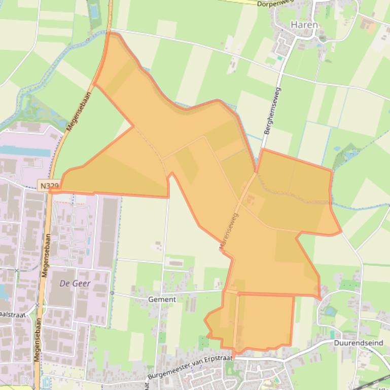 Kaart van postcodegebied 5351NG.