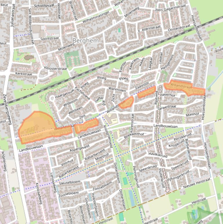 Kaart van postcodegebied 5351PK.