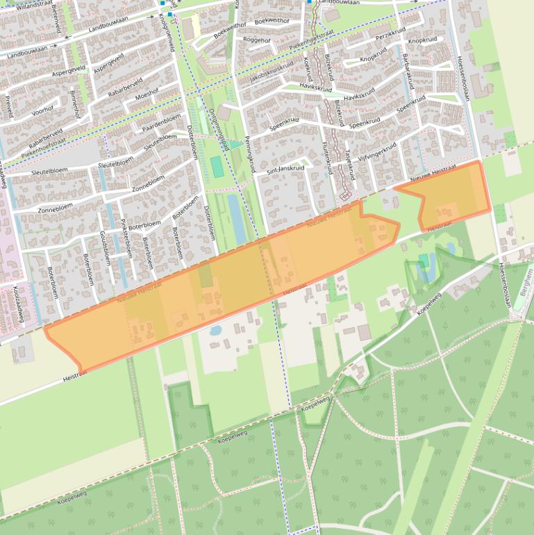 Kaart van postcodegebied 5351PN.