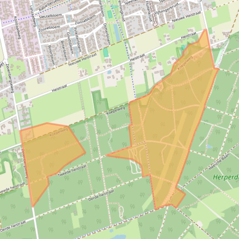Kaart van postcodegebied 5351PR.