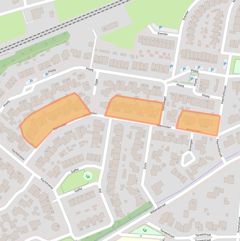 Kaart van postcodegebied 5351RA.