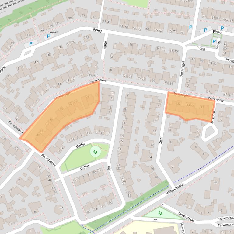 Kaart van postcodegebied 5351RB.