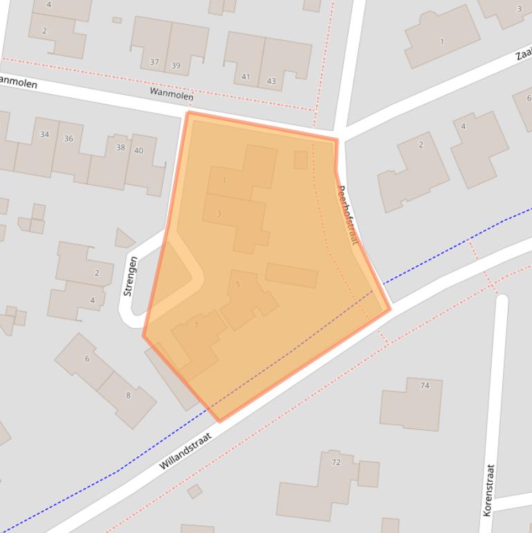 Kaart van postcodegebied 5351RM.