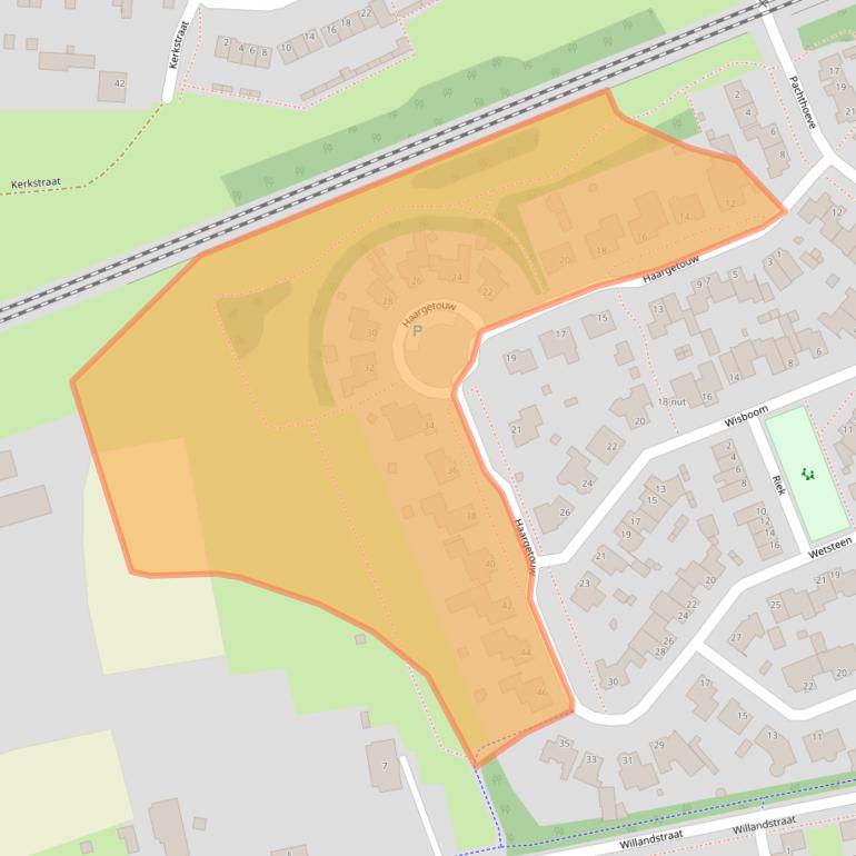 Kaart van postcodegebied 5351RT.