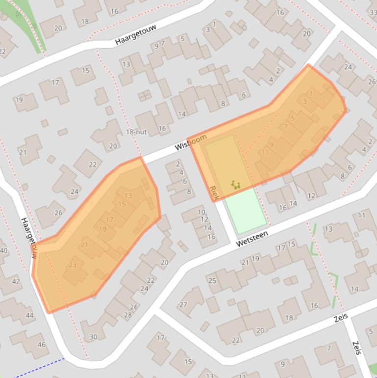 Kaart van postcodegebied 5351RV.