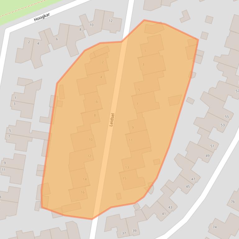 Kaart van postcodegebied 5351SN.